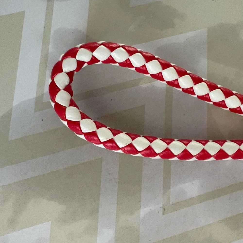 Braided Red and White Key Holder